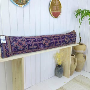 kilim pillow, lumbar pillow, turkish throw pillow, boho pillow, bench cushion, bolster pillow, morrocan pillow, long lumbar pillow