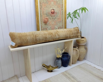 Almohada lumbar tamaño king size de 8x48 pulgadas, almohada larga estilo alfombra turca, almohadón de cama estilo bohemio