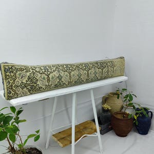Extra long Bolster Pillow Cover, turkish rug Pillow Cover, Extra Long Lumbar Pillow, Green Long Pillow Cover