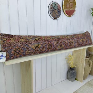 Long Lumbar Pillow | Kilim Turkish Throw Pillow | Rug Lumbar Cushion | Boho Bench Pillow | Handmade Home Decor