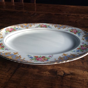 An Antique Maddock & Sons Floral And Gold Decorated Oval Serving Plate/Platter