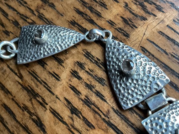 Vintage triangular link gemstone set Arts and Cra… - image 4