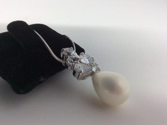 Charles Winston Vintage Faux Pearl And Cubic Zirc… - image 2