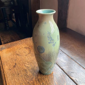 Gary L. Blosch signed American studio pottery crystalline ceramic tall vase