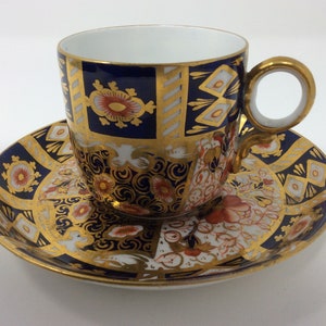 Antique Davenport Imari pattern 2614 coffee cup and saucer