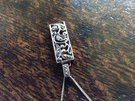 Rectangular openwork sterling silver and marcasit… - image 4