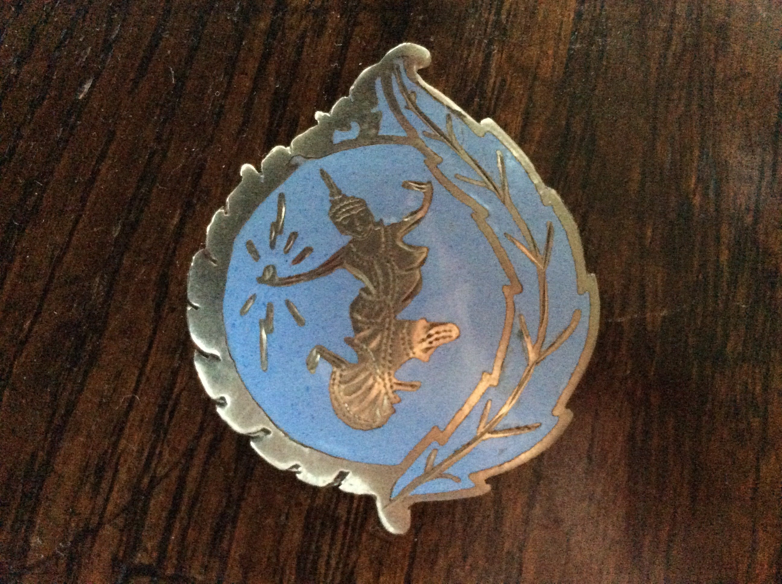 Broche Vintage Argent Massif Niellé Signée Amfarco SIAM Thailand - Occasion, Bon état