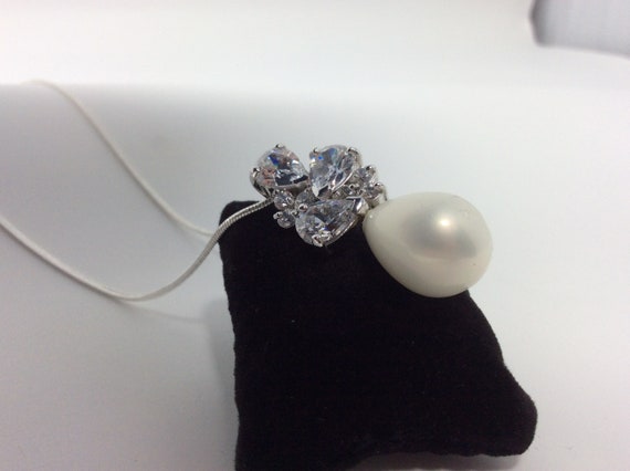 Charles Winston Vintage Faux Pearl And Cubic Zirc… - image 4