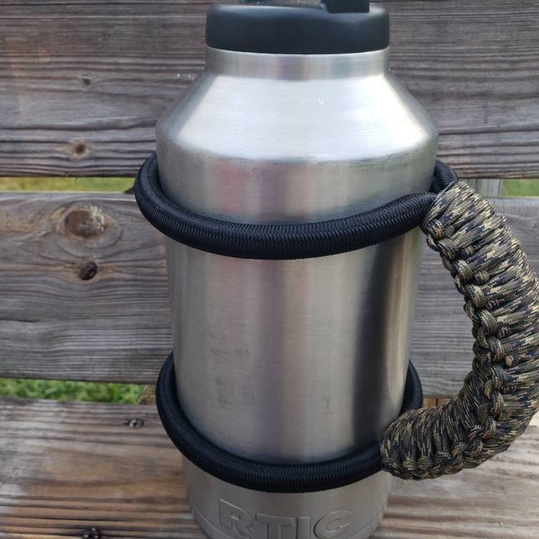Handmade Paracord Jug Handle: Heavy Duty 64oz, Fits Yeti, RTIC, Hydro Flask