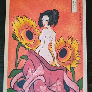 Samurai Champloo Backwards Beauty Fuu Ukiyo-e Embossed Pinup Print