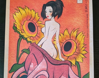 Samurai Champloo Backwards Beauty Fuu Ukiyo-e Embossed Pinup Print