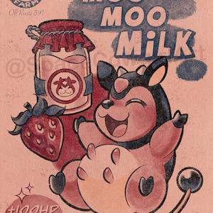 Pokemon Moomoo Milk Milktank Glass Milk Bottle With 