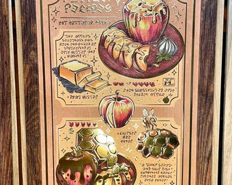Hyrule Apple-recepten 3D-goudfolieprint Zelda Breath of the Wild Tears of the Kingdom-kunst