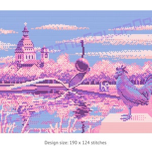 Minneapolis Sculpture Garden Cross Stitch Perler Bead Pattern