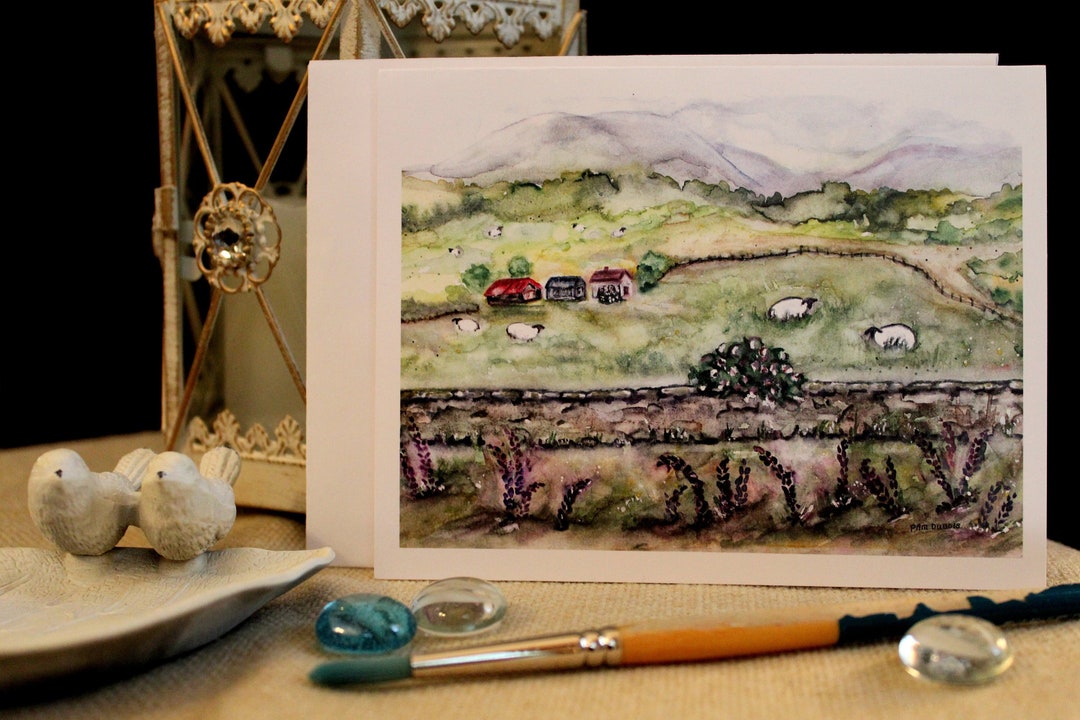 Irish Landscape (8) Watercolor Blank Notecards of Irish Sheep Farm ...