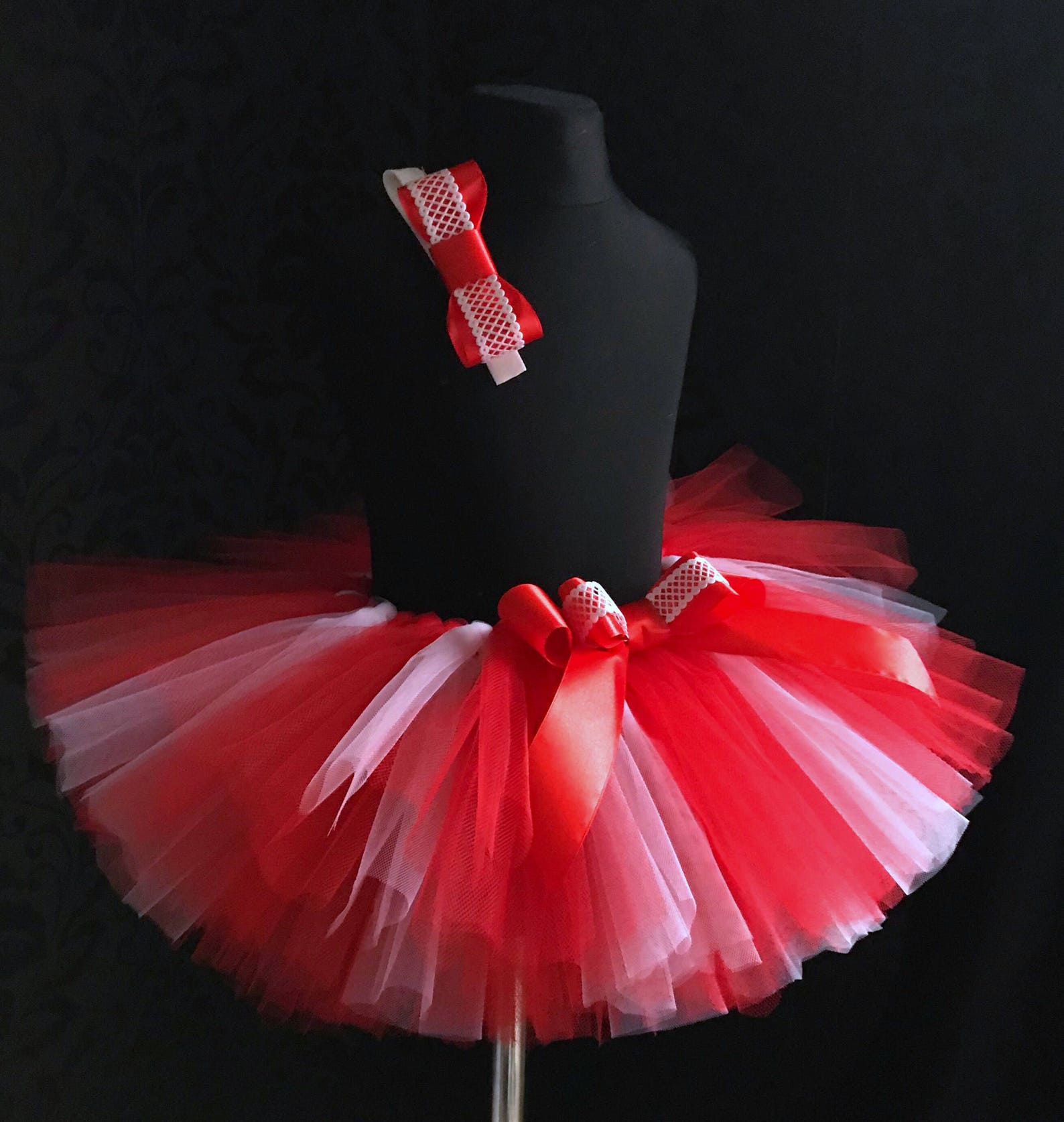 red and white striped tutu