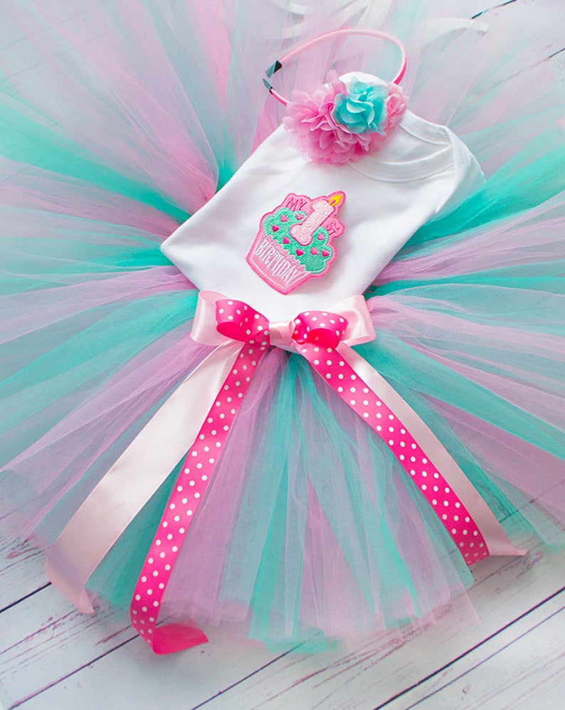 Mint /& pink tutu birthday outfit 1st Birthday tutu outfit Birthday Tutu Set baby tutu from Europe