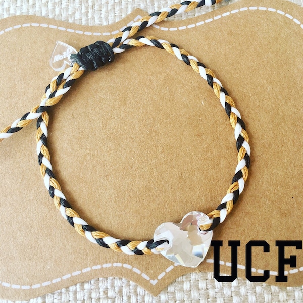 Crystal jewelry-college football-friendship bracelet-Swarovski crystal-gifts for her-UCF-graduation gift-college game day-Knights