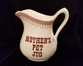 Mother's Pet Jug - Vintage Ceramic Pitcher