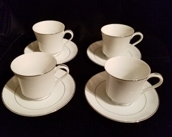 Noritake Derry Set of 4 Cups and Saucers