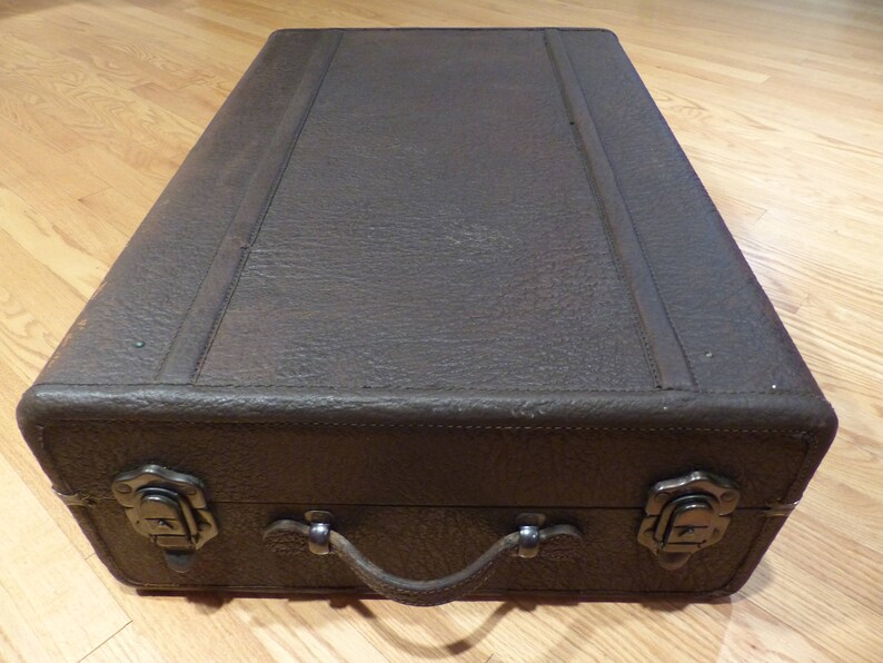 Vintage Walrus Skin Leather Suitcase Large