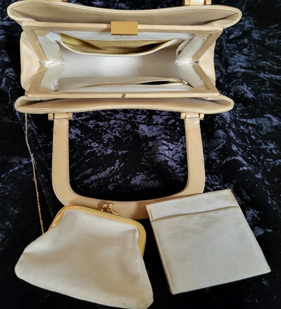 Vintage Koret Beige Calfskin Leather Handbag - image 6