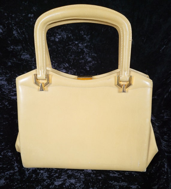 Vintage Koret Beige Calfskin Leather Handbag - image 2