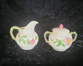 Franciscan Desert Rose Sugar and Creamer - Made In USA in Mint Condition!