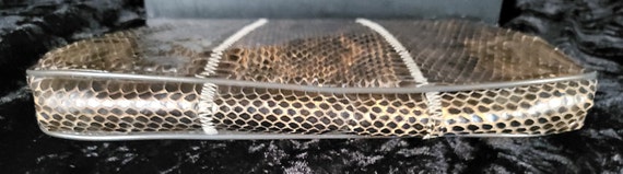 Vintage Margolin Dark Brown Snakeskin Clutch Purse - image 5