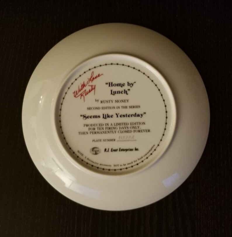 Home By Lunch Collector Plate By Rusty Money Etsy - zoom