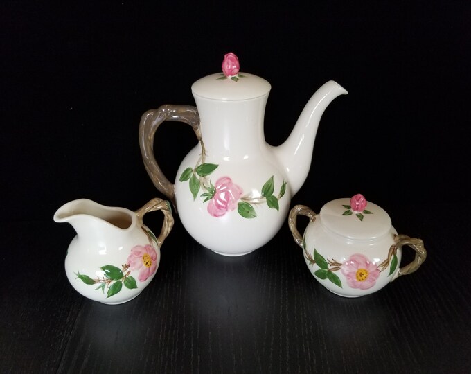 Franciscan Desert Rose Coffee Pot Sugar and Creamer Made in Etsy