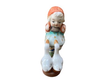 Vintage Goose Girl Figurine