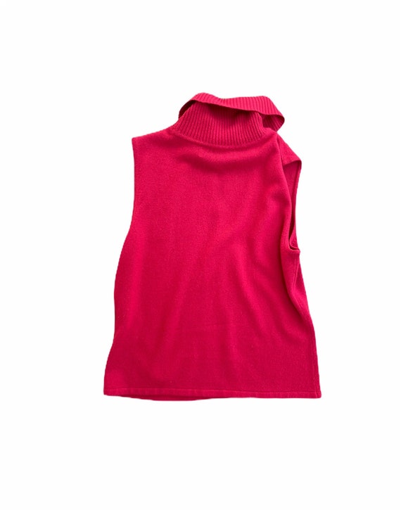 Vintage 1990s Pink Sleeveless Turtleneck Sweater Gem