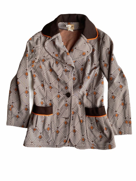 Vintage 1970s Kitschy Polyester Blazer