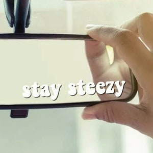 Stay Steezy, Rearview Mirror Decal, Car Accessories, Car Decal, Groovy, Car Mirror Decal, Car Sticker, Mirror Sticker