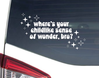 Childlike Sense of Wonder, Bro, Inner Child, Funny Sticker, Car Decal, Vinyl Decal, Permanent Vinyl, Car Sticker, Vinyl Sticker