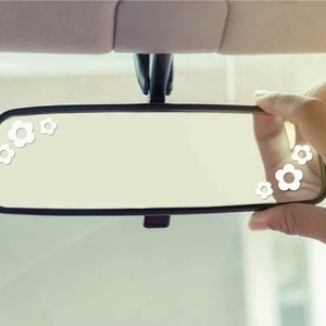 Funky Flowers, Rearview Mirror Decal, Car Accessories, Girly, Car Decal, Car Sticker, Mirror Sticker, Vinyl Decal, Vinyl Sticker, Groovy
