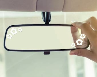 Funky Flowers, Rearview Mirror Decal, Car Accessories, Girly, Car Decal, Car Sticker, Mirror Sticker, Vinyl Decal, Vinyl Sticker, Groovy