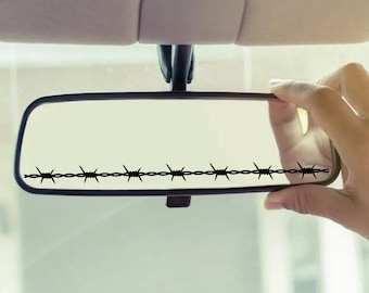 Barbed Wire, Rearview Mirror Decal, Car Accessories, Car Sticker, Mirror Sticker, Car Decal, Vinyl Decal, Vinyl Sticker, New Car Gift
