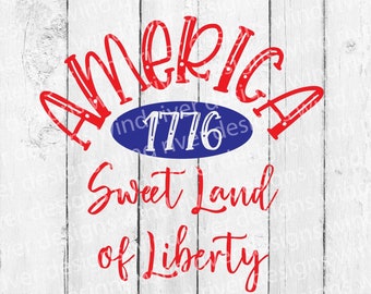 America Sweet Land of Liberty digital SVG file