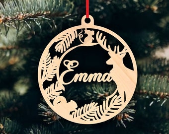 Personalized Christmas  ball CHRISTMAS tree baubles laser cut names Christmas tree decor personalized ornament  CHRISTMAS  gift tags