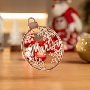 Personalized Christmas  ball CHRISTMAS tree baubles laser cut names Christmas tree decor personalized ornament  CHRISTMAS  gift tags