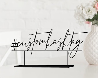 Wedding Hashtag sign Custom Hashtag Sign Custom Wooden Sign Personalised Hashtag Social Media Sign Hashtag Wedding Signage Wedding Decor