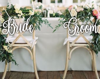 Letreros para sillas para novios - Letreros para sillas para novios - Letreros para sillas para decoración de bodas