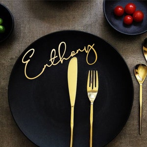 Personalized place cards , Laser Cut Names, Wedding Place Setting,Name , gold wood names,Custom wedding place cards  , Table Decor