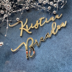 Acrylic name place  Wedding name cards  Gold mirror place cards  Luxury wedding place cards Gold mirror TAGS  Laser cut names  Custom Event