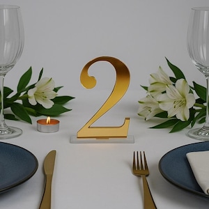 Acrylic Gold table numbers , Wedding table numbers Mirror Gold Table numbers , Acrylic table numbers Table numbers wedding Wedding number