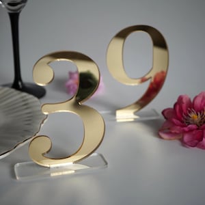 Gold table numbers , Wedding table numbers Mirror Gold Table numbers , Acrylic table numbers Table numbers wedding Wedding number Custom