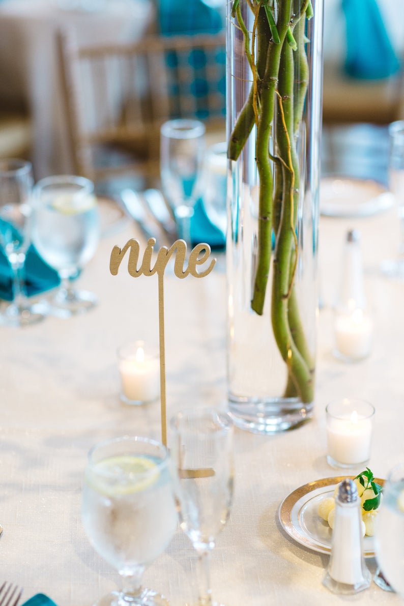 Table Numbers. Gold Table Numbers .wedding Table Numberstable Etsy