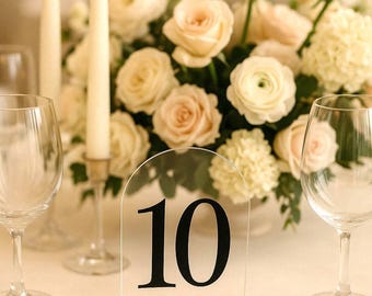 Wedding Table Number, Table numbers , Wedding Table Decor, Rustic Country Wedding, Custom Table Sign,  Acrylic table numbers , Black Numbers